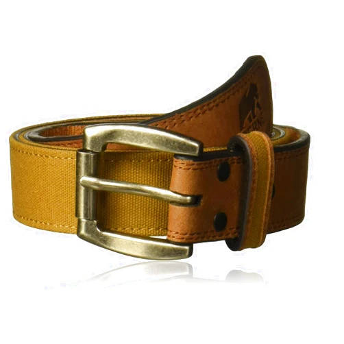 Berne Men's Leather Belt with Canvas Insert