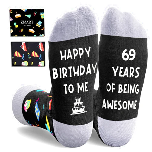 Zmart 65TH 70TH Birthday Gifts Men - 61 62 63 64 65 66 67 68 69 70 Birthday Socks