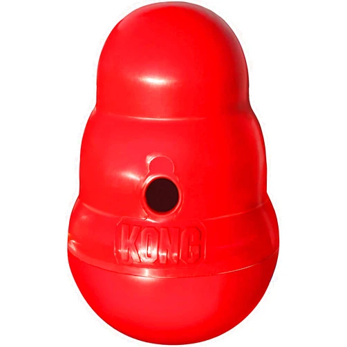 KONG Wobbler - Interactive Dog Toy for Treat Dispensing - Dog Slow Feeder for Healthy Eating - for Medium/Small Dogs