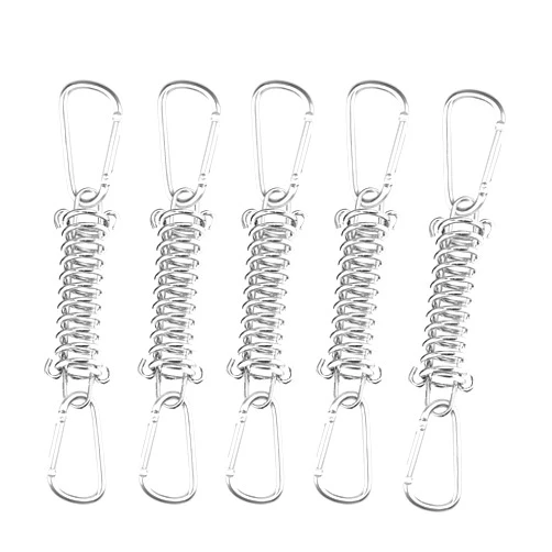 RUYICZB Set of 5 Tension Springs, Tension Spring Accessories, Tension Springs with Hooks for Attaching Sun Sails, Springs for Camping Awnings, Tents and More