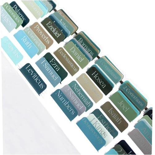 Idyllic Grace - Courageous - Bible Tabs - Silver Foil - Bible Journaling - Study - Old and New Testament - Christian - Catholic - Apocrypha - Index Tabs - 90 Books - Glossy Laminated - Durable