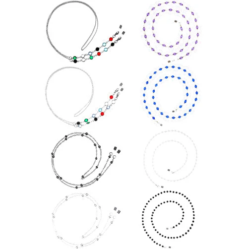 Frienda 8 Pieces Eyeglasses Chains Beaded Sunglasses Strap Holder Elegant Eyewear Retainer Chain, 8 Styles