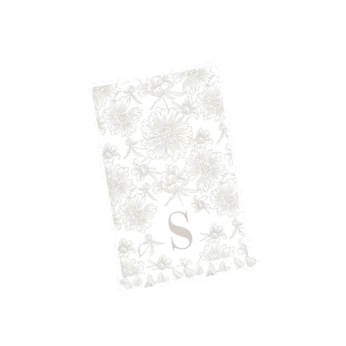 Mary Square Monogram S Colorful Floral 26 x 18 Cotton Fabric Tea Hand Towel with Tasseled Edges
