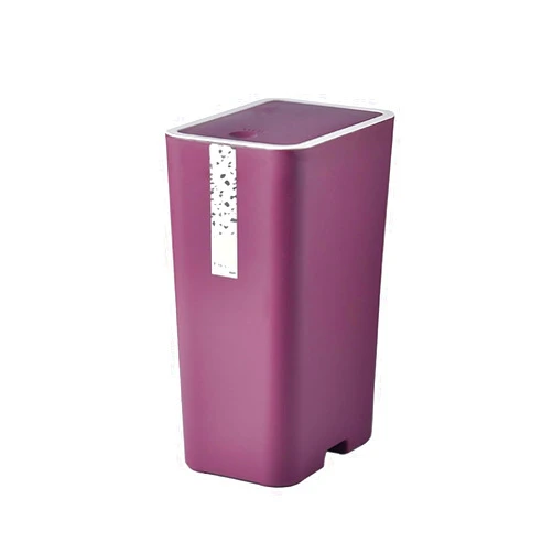 Yingluo-1986 Trash Cans 12l Crevice Pressed Garbage Can Household Living Room Kitchen with Cover Large Capacity Toilet Bathroom Paper Basket Garbage Can Rubbish Bin (Color : Purple)