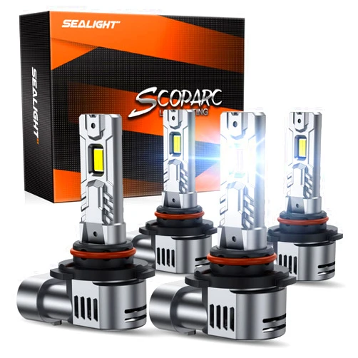 SEALIGHT 9005/HB3 9006/HB4 Light Bulbs Combo, 50000LM 1:1 Design 9005 9006 Fog Bulbs, Plug-N-Play, Pack of 4