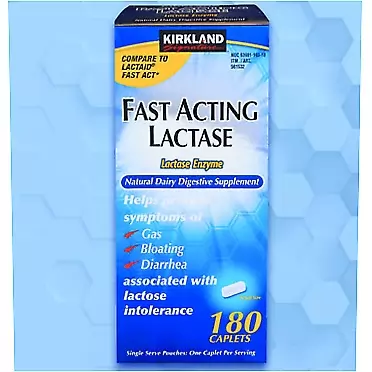 Kirkland Signature Fast Acting Lactase, 180 Caplets
