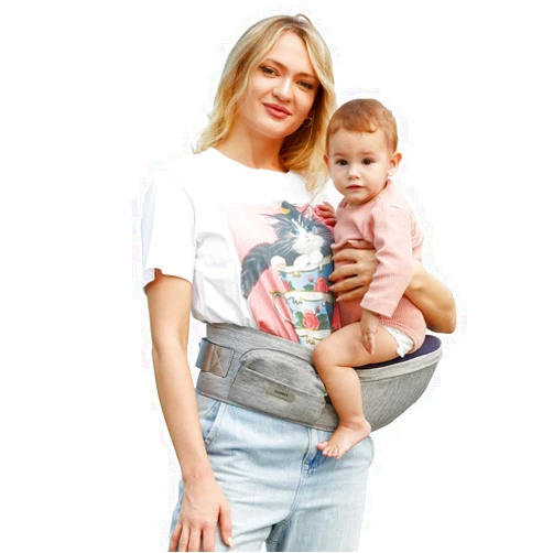 Sunnors Hip Carrier,Baby Carrier Hip Seat Waist for Baby with Adjustable Strap and Pocket,Ergonomic Baby Hip Holder for Newborns & Toddlers (Light Grey)