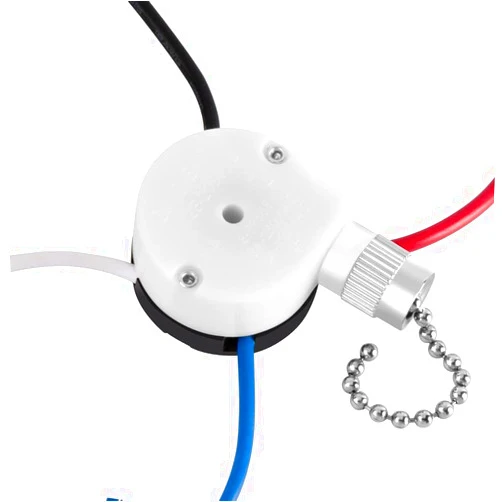 Aoprofree Ceiling Fan Switch 3 Speed 4 wire, with 4 Pre-Installed Wires, Compatible with Hunter Fan Switch Replacement,Nickel