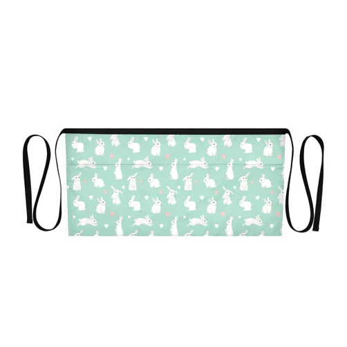 Selerdon Cute Rabbits Bunnies Server Apron Half Waist Aprons Chef Apron for Women Men Home Cooking