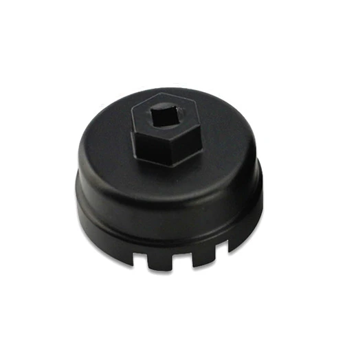 Yumfugu 1 PC Car Cap-type Oil Grate Wrench, Six-port Alloy Surface Sandblasting Oil Filter, Modification Disassembly Tool Accessories, Compatible with Toyota, Lexus, Reiz, and Highlander (Black)