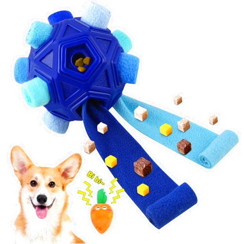 Petration Dog Snuffle Ball-Interactive Puzzle Dog Toys Encourage Natural Foraging Skills Slow Feeder for Training and Stress Relief, Cloth Strip Hiding Food Chew Toys for Any Size Dogs
