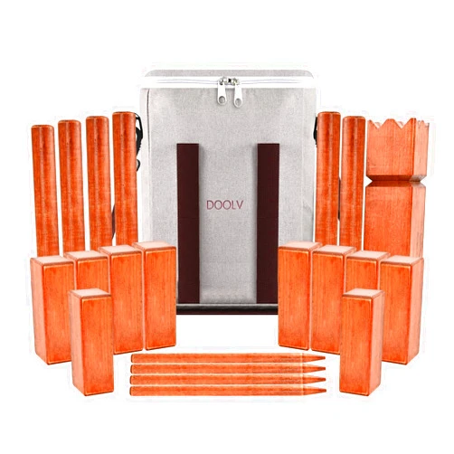 DooLv Kubb Yard Game Set, Outdoor Tossing Game Set with Carrying Bag Garden Rubber Wood Outdoor Tossing Game Giant Viking Clash Chess Game for Adults,Kids & Backyard Lawn