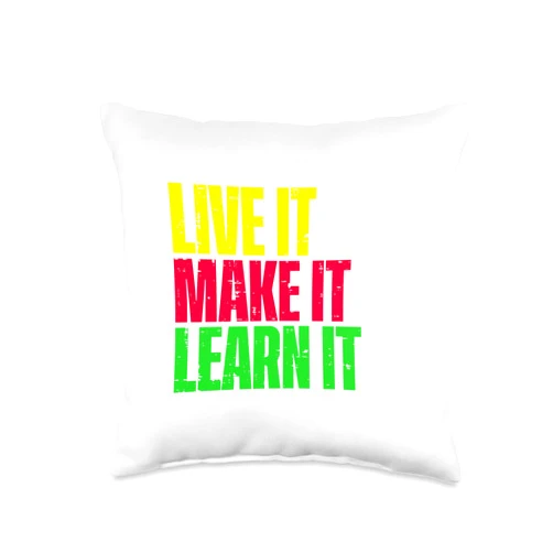 Black History Month And Juneteenth Apparel MVV Black History Month Live It Learn It Make It 365 Days Throw Pillow, 16x16, Multicolor
