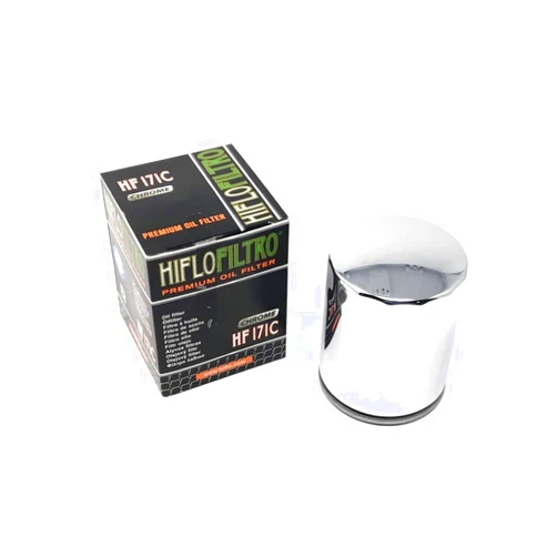 Hiflofiltro HIFLO Oil Filter HF171C Chrome - Compatible with Harley Davidson - Replaces 63731-99 / 63798-99