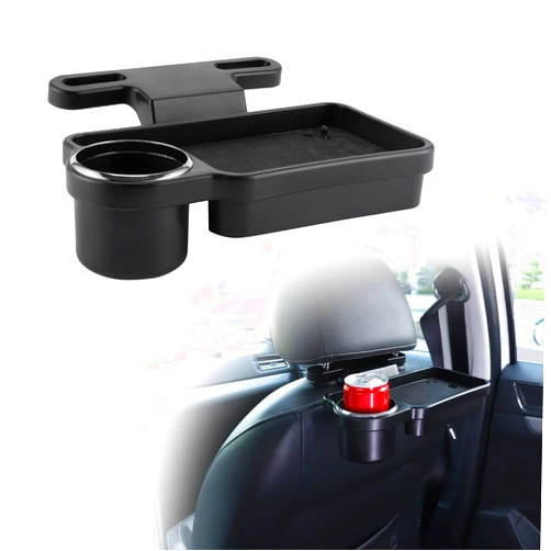LivTee Cup Holder Tray for Car, Detachable Car Trays for Eating, Multifunctional Backseat Car Organizer, Car Back Seat Organizer Foldable Desing, Automotive Accessories for Most Vehicles