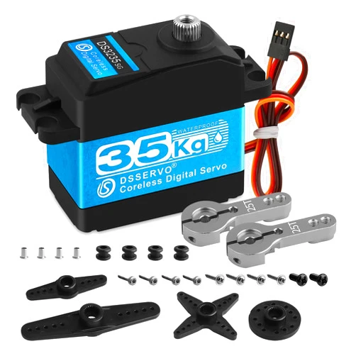 Beffkkip 35KG High Torque RC Servo Digital Servo Waterproof Full Metal Gear Steering Servo with 25T Servo Horn Compatible with 1/8, 1/10, 1/12 RC Car Crawler Robot Control Angle 180°