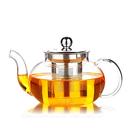 Hiware Glass Teapot with Stainless Steel Infuser & Lid, Borosilicate Glass Tea Pot Stovetop Safe, Blooming & Loose Leaf Teapots, 27 Oz