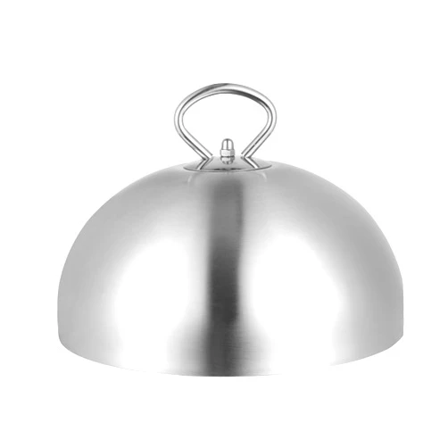 HEMOTON Cheese Melting Dome Stainless Steel Steam Basting Cover Heavy Duty Anti Oil Splashing Food Cover Dish Lid for Griddle Grill Restaurant Home 20cm