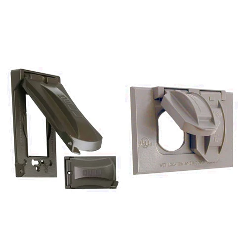 BELL Hubbell MX1050Z 12-in-1 Bronze Bell Cover and BELL Hubbell 5180-0 Gray Horizontal Duplex Weatherproof Cover