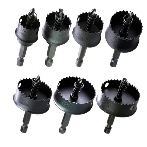 Wowsupm 3/4,7/8,1,1-1/8,1-1/4,1-3/8,1-1/2 inch Thin-Wall Bi Metal Hole Saw Kit for Impact Driver