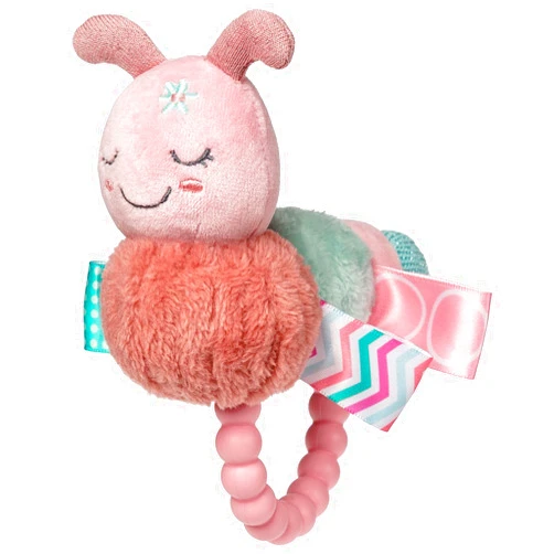 Taggies Soft Baby Rattle with Soothing Teether Ring and Sensory Tags, 6-Inches, Camilla Caterpillar