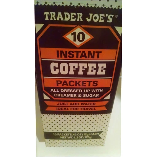 TJ's Trader Joe's 10 Instant Coffee Packets with Creamer and Sugar