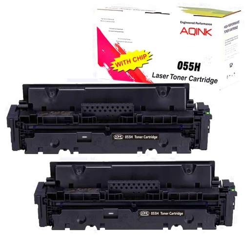 AQINK (with CHIP Compatible Toner Cartridge Replacement for 055H 055 CRG-055H High Capacity Toner for use in Color ImageCLASS LBP664Cdw MF741Cdw MF743Cdw MF745Cdw MF746Cdw(Black,2-Pack)
