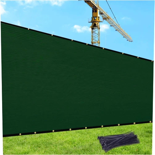 UPGRADE Privacy Screen Fence Customized 4x21 FT Dark Green Outdoor HDPE Mesh Fabric for Balcony,Construction Site,Deck,Backyard,Patio with Zip Ties DZUG07