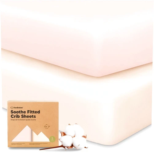 KeaBabies 2-Pack Organic Crib Sheets for Boys, Girls - 52x28 Fitted Crib Mattress Sheet Neutral, Breathable Jersey Cotton Cover for Baby Bed, Toddler Mattress, Soft & Cute Prints (Cameo)