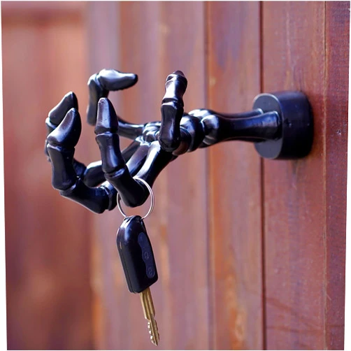 Toonshare Key Holder for Wall Spooky Skeleton Hand Key Holder Wall Mounted Halloween Gothic Wall Art Hook Resin Hand Wall Hanger for Coat Towel Jewelry Creative Display Rack (Black)
