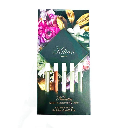 Kilian narcotics mini discovery set 5 different parfum sample set 5 x 1.5 ml - 5 x 0.05 fl oz. good girl gone bad, love dont be shy, rolling in love, voulez, roses on ice