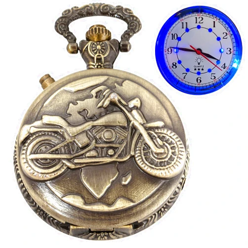 Whodoit Pocket Watch with LED Lights, Creative Arabic Numeral Dial for Men's Pocket Watch