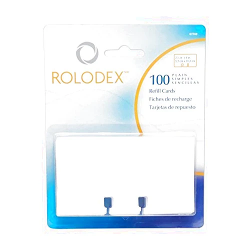 Rolodex Rotary File Card Refills, Unruled, 2-1/4 x 4 Inches, White (67558) (2-Pack of 100)