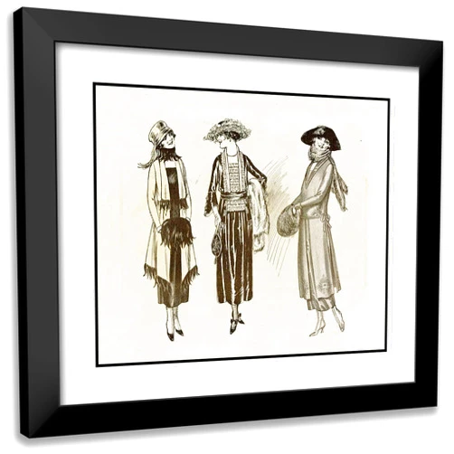 ArtDirect Anonymous 17x15 Black Modern Frame and Double Matted Museum Art Print Titled - For Cloth and Silk (1919)