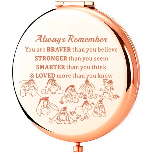 KEYCHIN Donkey Pocket Mirror Donkey Fans Gift You are Braver Stronger Smarter Than You Think Compact Mirror for Women Girls (Donkey Always-RG)