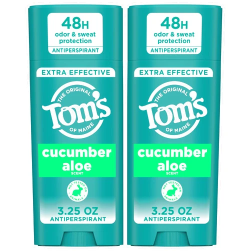 Tom's of Maine Tom’s of Maine Cucumber Aloe Antiperspirant, For Women and Men, 3.25 oz (2 Pack)