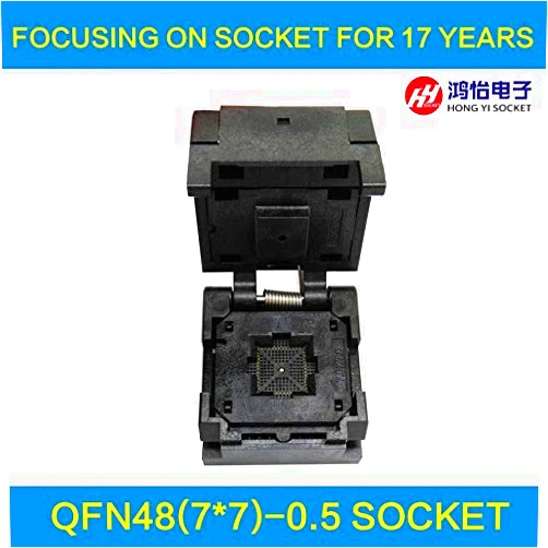 Gimax QFN48 Burn in Socket QFN48 MLF48 IC Test Socket Pitch 0.5mm Clamshell Chip Size 77 Flash Adapter Programming Socket