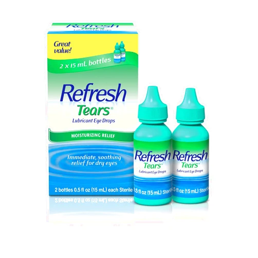 Refresh Tears, Lubricant Eye Drops, 2 Bottles .5 fl oz (15 ml)