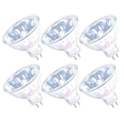 GMY MR16 Halogen Bulbs 50W 12V GU5.3 Spotlight 2 Pin Base 36°Beam Angle Warm White Dimmable Bin-Pin Base Track Light Bulbs MR16 Bulbs with Clear Glass Cover 6 Pack