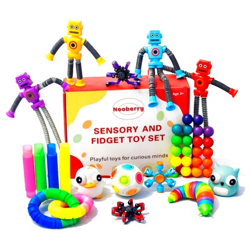 Neoberry Sensory and Fidget Toy Set for Kids and Adults with Autism ADHD - 20 Pack, Focus and Keeps Busy, Calm & Stress Relief, Classroom Rewards, Party Favors & Travel Must Have for Boys Girls