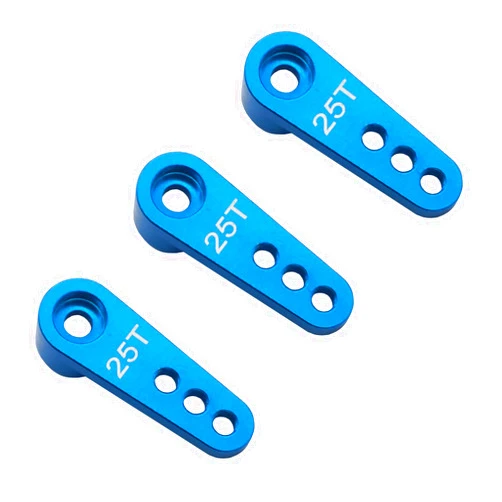 Vgoohobby 3PCS Metal 25T Servo Horn M3 Threads Steering Arm Server Rocker Adapter Compatible with Savox Power HD HSP Servos Motor 1/8 1/10 RC Car Truck,Blue