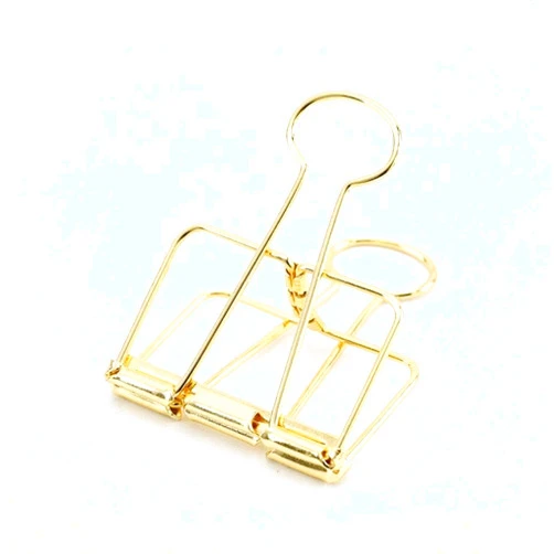 HANLIMAN Stationery Clip Binder Clips,Paper Stationary Clamps,Metal Bulldog Clips, Foldback Binder Paper Clips Hinge for Photos Snack Food Bags Home Office Supplies Gold (Size : 32mm*10 pcs)