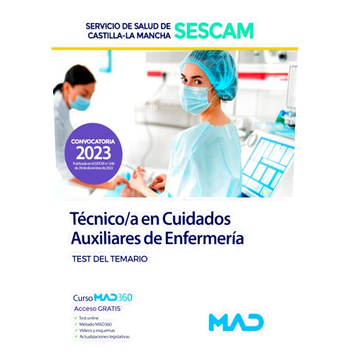Spanish Edition by 7 EDITORES (Author), DOMINGO GOMEZ MARTINEZ (Author), JUAN CARLOS USERO LOPEZ (Author), CARMEN SILVA GARCIA (Author), LIDIA PONCE MARTINEZ (Author), HERMINIA ANDRADES ROMERO (Author), JOSÉ LUIS GARRIDO VELA (Author), MAGALÍ RIERA ROCA (Author), FRANCISCO JESUS TORRES FONSECA (Author) & 6 more Técnico/a en Cuidados Auxiliares de Enfermería del Servicio de Salud de Castilla-La Mancha (SESCAM). Test del temario