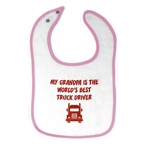 Cute Rascals Toddler & Baby Bibs Burp Cloths Grandpa Grandfather My Grandpa is The World's Best Truck Driver Grandfather Cotton Baby Items for Baby Girl & Boy White Soft Pink Design Only