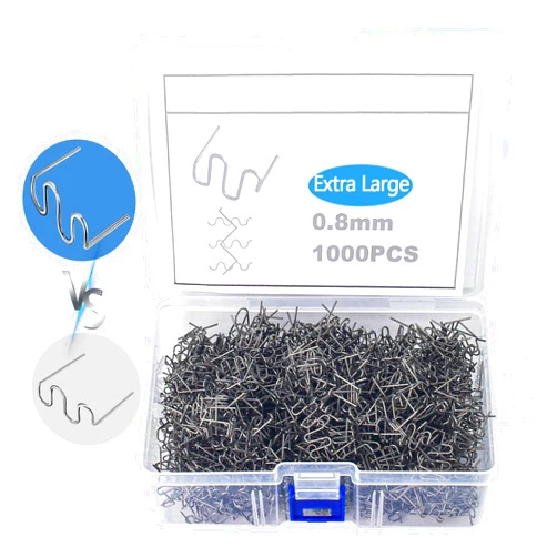 KingMiKi Plastic Welder Staples, Newly Upgraded Extra Large Wave Plastic Welding Staples 1000PCS Hot Staples, Hot Stapler Plastic Repair Kit Plastic Stapler Welding Kit, Plastic Weld Kit Welder Tool