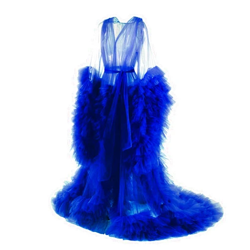 Shexianbridal Maternity robe for photoshoot Lingerie for Women Old Hollywood Robe Nightgown Tulle Bathrobe