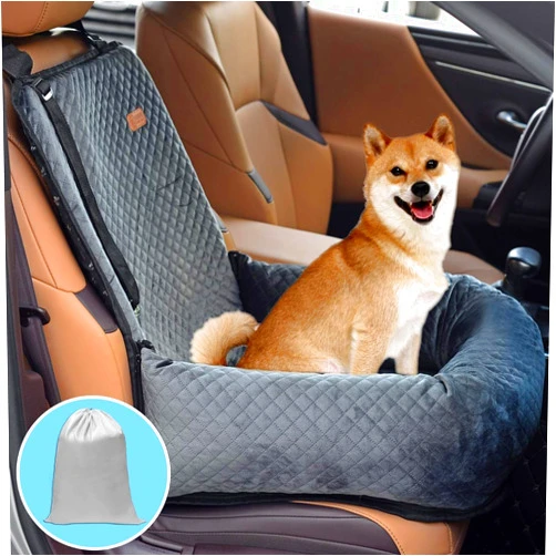 BCOCHAO Dog Car Seat Pet Booster Seat Pet Travel Safety Car Seat,The Dog seat Made is Safe and Comfortable,and can be Disassembled for Easy Cleaning (Gray)