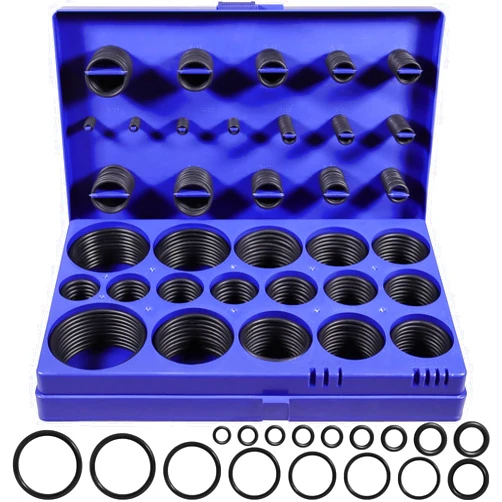 XBVV 407 Pcs Universal SAE O Ring Assortment Kit，32 Inch Sizes Standard Nitrile Rubber O'ring Set for Automotive Hydraulic Faucet Professional Plumbing Pressure Washer Air or Gas Sealing Repair