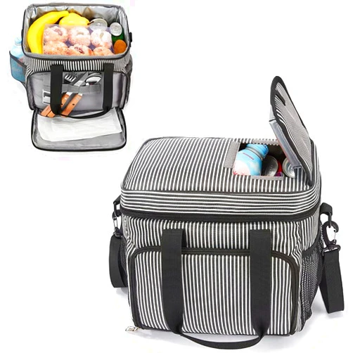 JHhomezeit Leakproof Collapsible Cooler Bag 20/30-Can Insulated Soft Cooler Portable Cooler Tote Large Lunch Box Bag with Shoulder Strap for Adult Men Women