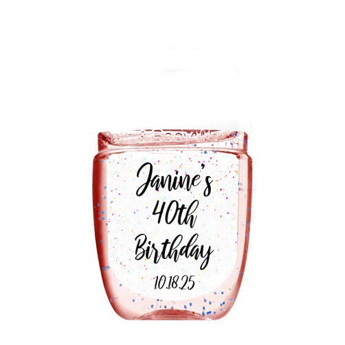 9 by Neetz 30 Custom Hand Sanitizer Labels | Party Favor Stickers (Multicolor Confetti)